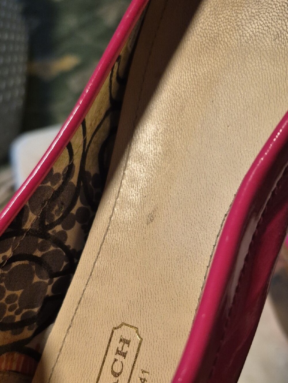 COACH Pink Patent Leather Penny Loafers - Picture 10 of 11